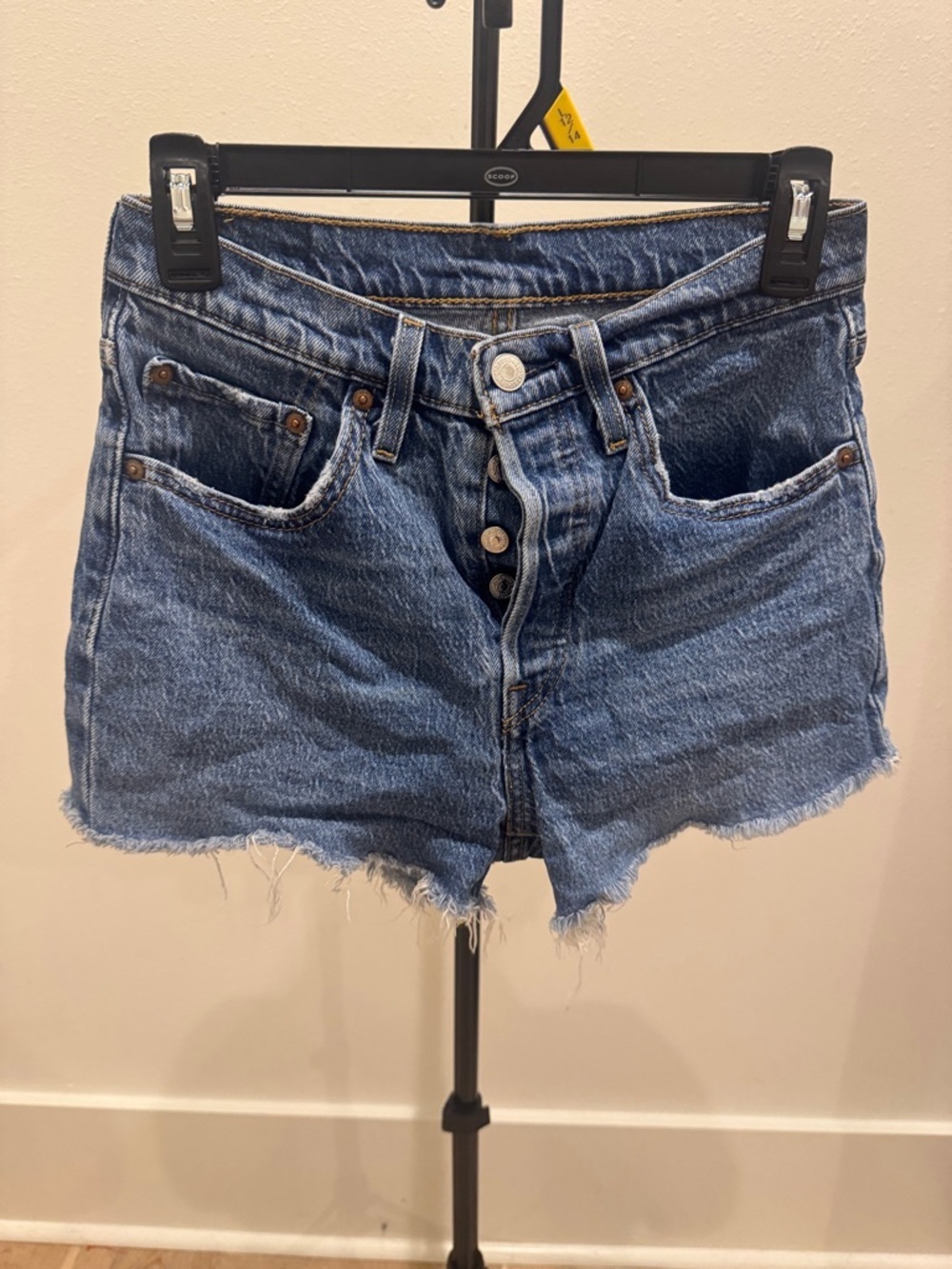 Levi's 501 Button-Fly Distressed Denim Shorts - Blue